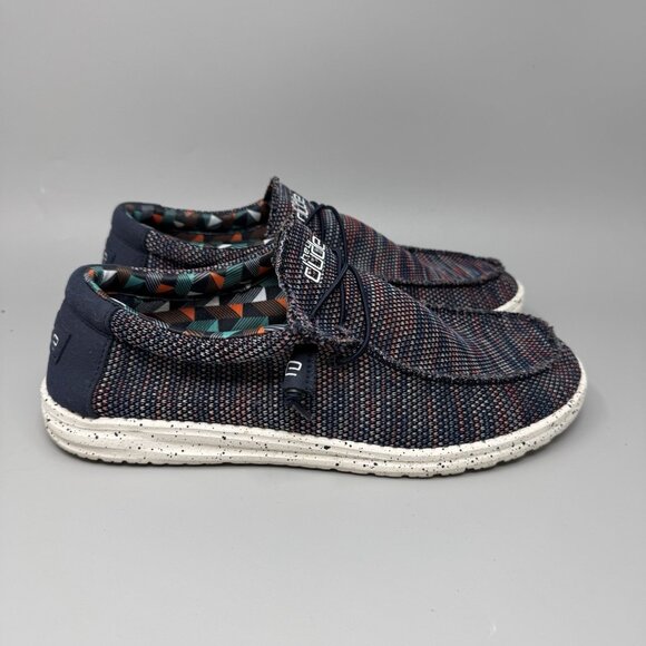 Hey Dude Wally Sox Blue Orange Slip On Casual Shoe Mens...